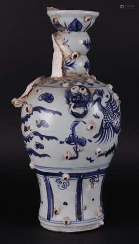 A porcelain replica-"lost treasure" knob vase