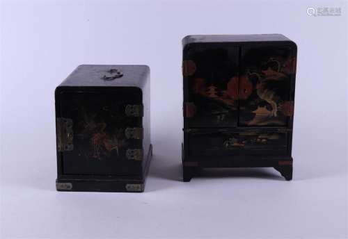 Two Japanese lacquer jewelery cabinets, 19th century.