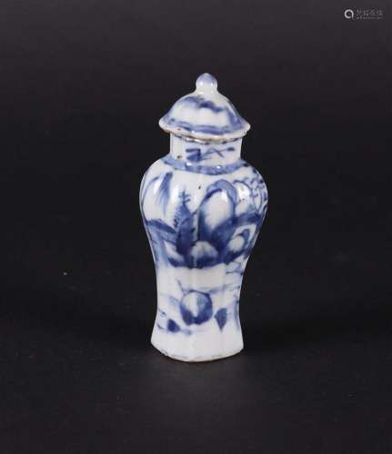 A contoured porcelain vase with a river landscape decoration...