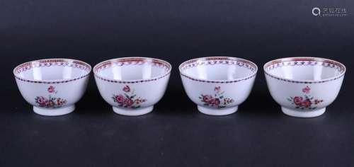 A lot of  (4) porcelain Family Rose cups. China, 18th centur...