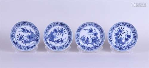 A set of (4) porcelain plates with floral decor. China, Kanx...