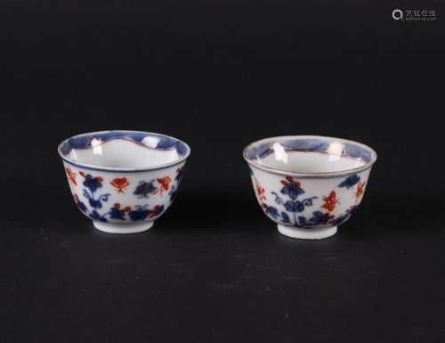 Two porcelain Imari bowls with refined floral decoration, wi...