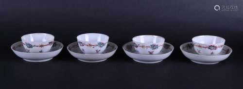 A lot of four porcelain Famile Rose bowls. China, 18th centu...
