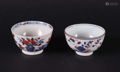 Two porcelain Imari bowls with floral decor, and landscape w...