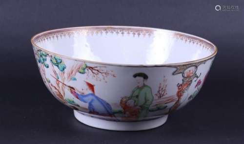 A large porcelain Chine de comande bowl decorated with vario...