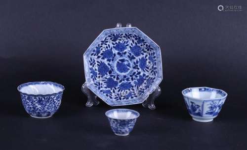 A small collection with  porcelain, a saucer, (3) various bo...