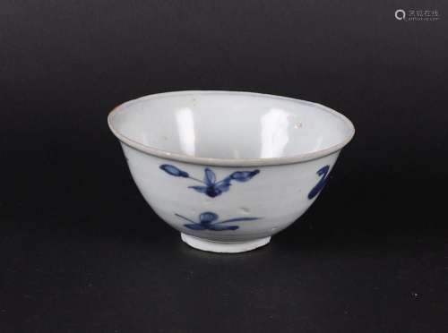 A porcelain bowl with a decoration of swimming ducks on the ...