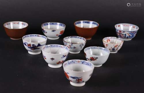 Lot of ten porcelain Imari bowls, partly with capuchin exter...