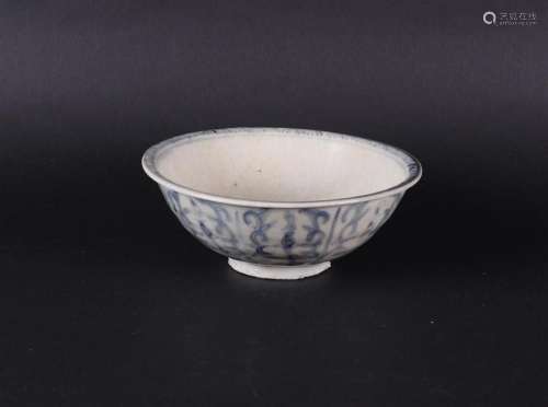 A gray bowl with an unglazed inner rim (stacking bowl) with ...