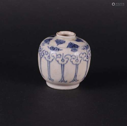 A stoneware small model cream jar with underglaze blue cloud...