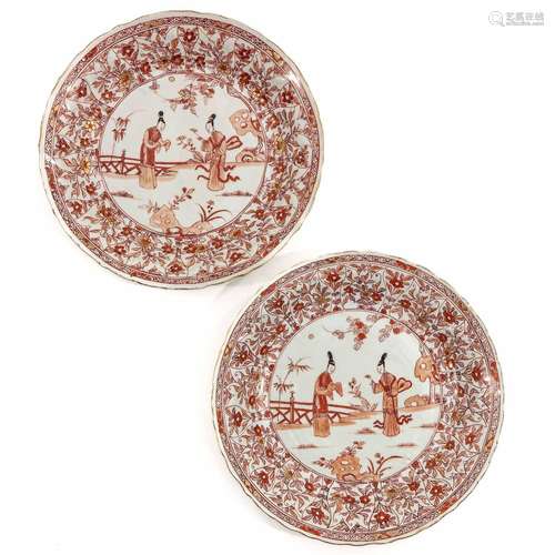 A Pair of Milk and Blood Decor Plates