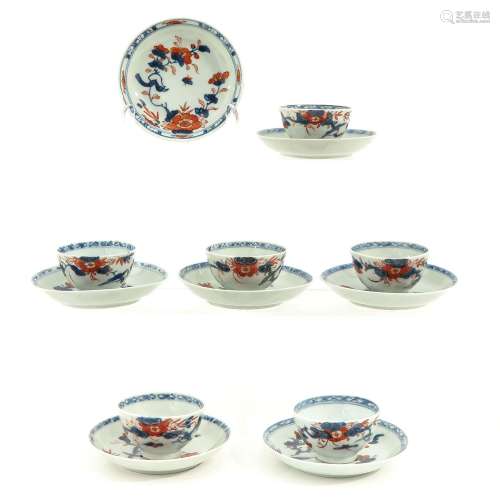 A Collection of Imari Cups and Saucers