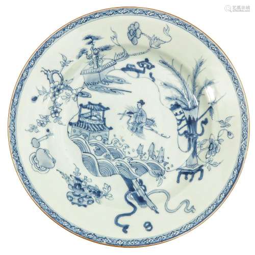 A Blue and White Plate