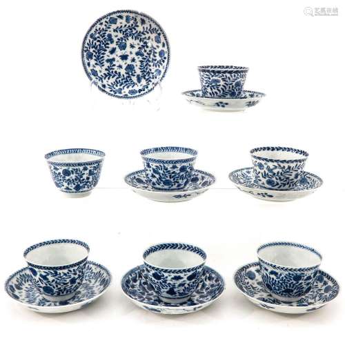 A Collection of 7 Cups and Saucers