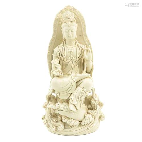 A Blanc de Chine Quanyin Sculpture