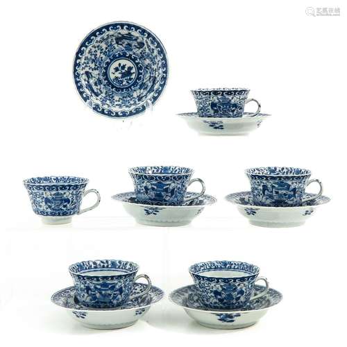 A Collection of 6 Cups and Saucers