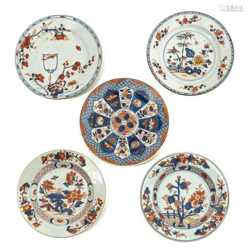 A Collection of 5 Imari Plates