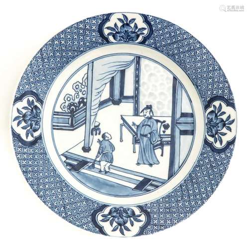 A Blue and White Plate