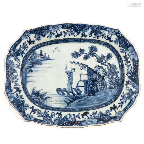 A Blue and White Serving Dish