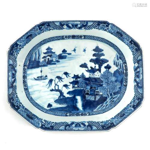 A Blue and White Serving Dish