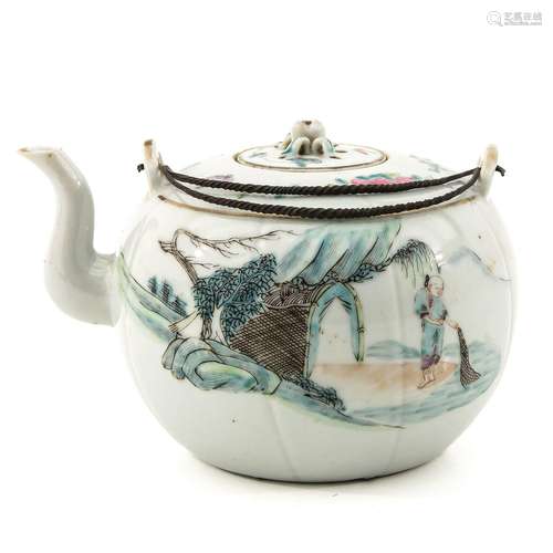 A Qianjiang Cai Famille Rose Teapot