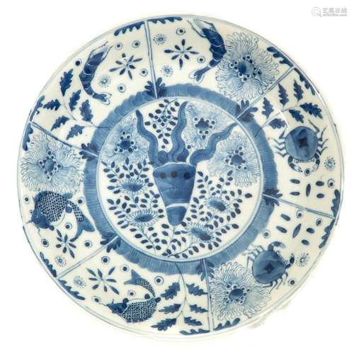 A Blue and White Plate