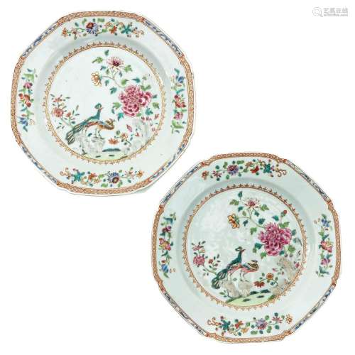 A Pair of Famille Rose Plates