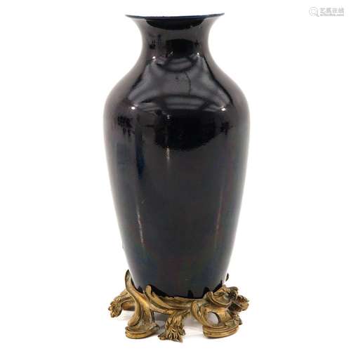 A Dark Blue Glaze Vase