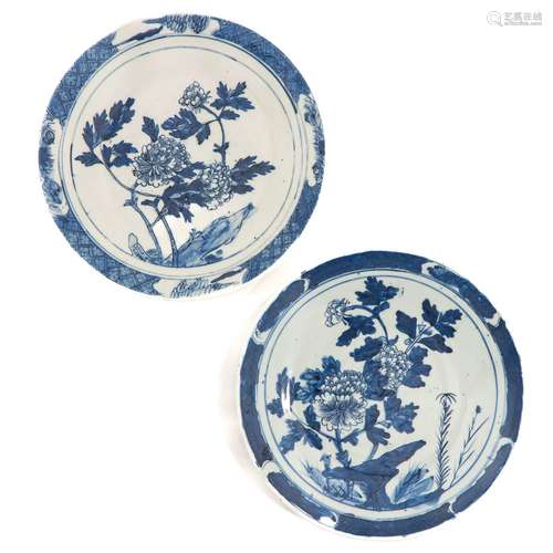 A Lot of 2 Blue and White Plates