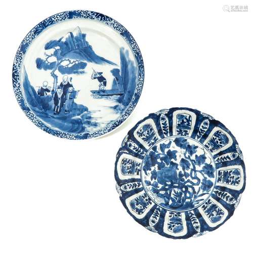 A Lot of 2 Blue and White Plates