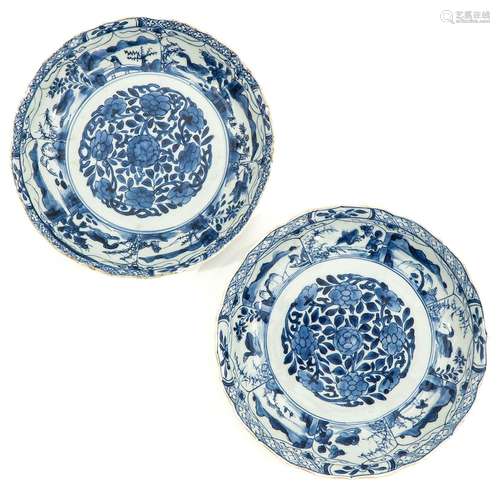 A Pair of Blue and White Plates