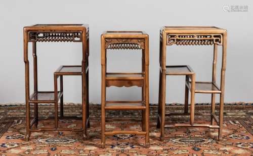 Three Chinese hardwood occasional tables