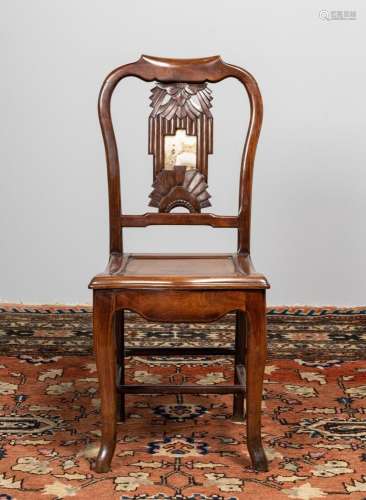 A Chinese hardwood side chair