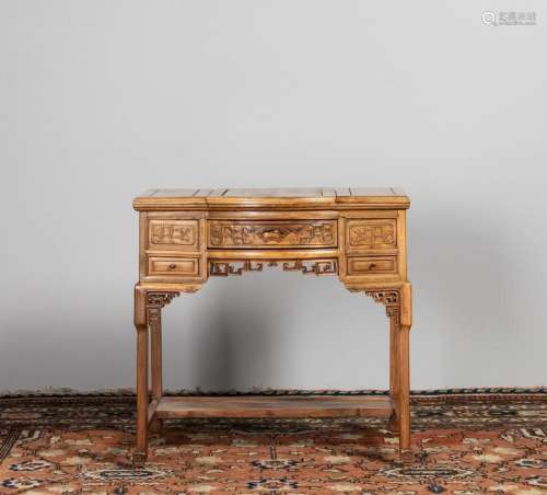 A Chinese hardwood dressing table, 32 1/4 x 32 x 19 1/2 in. ...