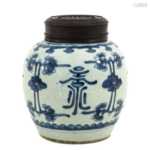 A Blue and White Ginger Jar