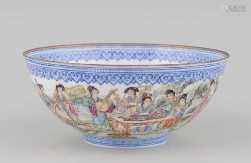 A Chinese enamelled eggshell bowl, 6 1/2 in. (16.5 cm.) d.