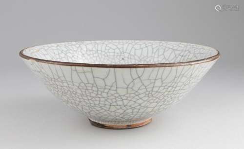 A large Chinese grey Ge type porcelain bowl. 10 3/4 in. (27....