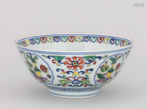 A Chinese famille verte flower branch bowl, 5 1/2 in. (14 cm...