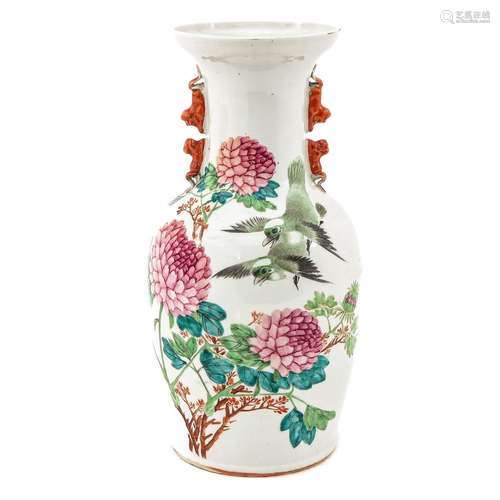 A Qianjiang Cai Famille Rose Vase