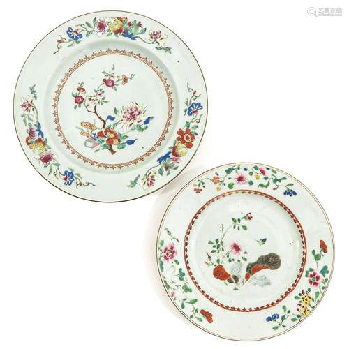 A Lot of 2 Famille Rose Plates