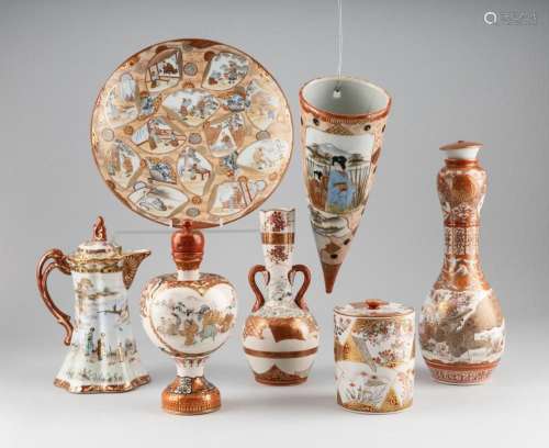 A collection of assorted Kutani & Nippon wares, tallest ...