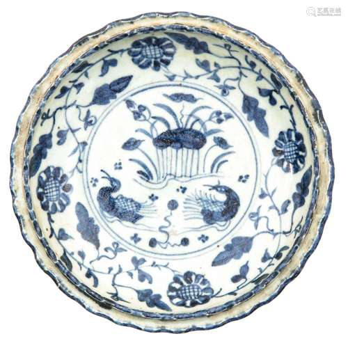 A Blue and White Serving Dish