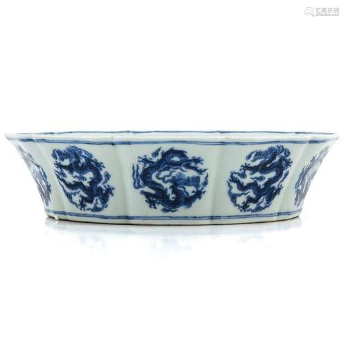 A Blue and White Dish