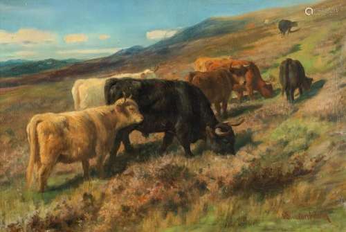 Joseph Denovan Adam, Scottish (1842-1896), Highland Cattle, ...