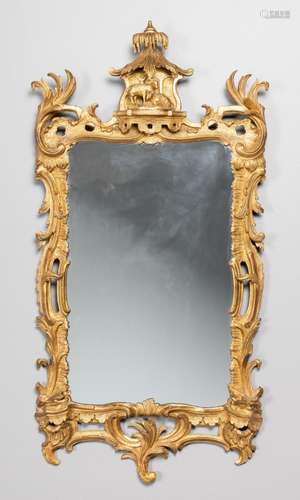 An early 19th or late 18th century Chippendale style mirror,...