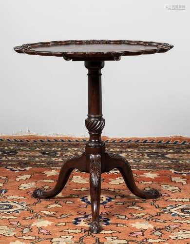 A Georgian mahogany tip-top table, 26 x 28 in. (66 x 71.1 cm...