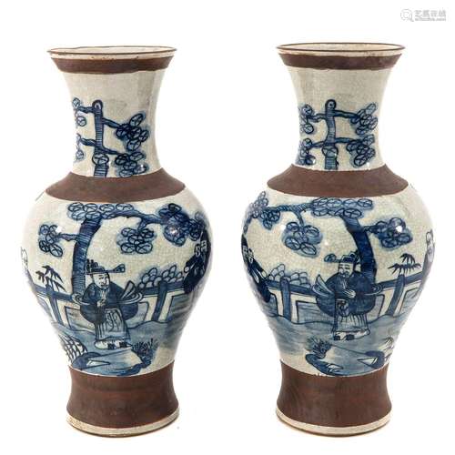 A Pair of Nanking Vases