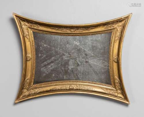 An early 19th century gilt framed mirror of curved rectangul...