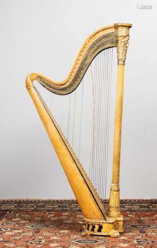 A 19th century Remotte harp-No.593 \"Musical Instrument...
