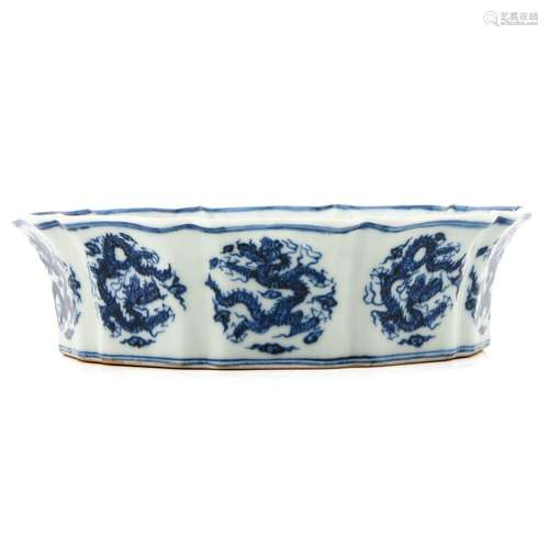 A Blue and White Dish